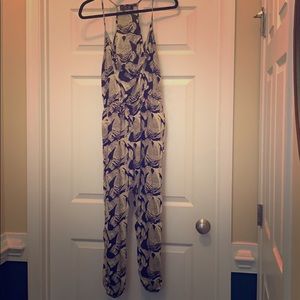 Black and yellow linen jumpsuit.